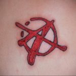Фото знак анархии тату 24.03.2020 №010 -tattoo anarchy- tattoo-photo.ru