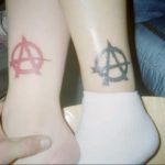 Фото знак анархии тату 24.03.2020 №023 -tattoo anarchy- tattoo-photo.ru