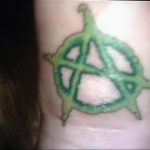 Фото знак анархии тату 24.03.2020 №035 -tattoo anarchy- tattoo-photo.ru