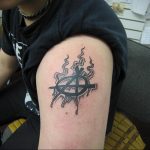 Фото знак анархии тату 24.03.2020 №045 -tattoo anarchy- tattoo-photo.ru