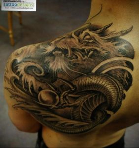 Фото тату на левой лопатке 09.03.2020 №033 -tattoo on the shoulder- tattoo-photo.ru