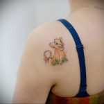 Фото тату на лопатке Лев 09.03.2020 №006 -tattoo on the shoulder- tattoo-photo.ru