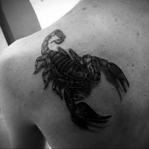 Фото тату на лопатке Скорпион 09.03.2020 №028 -tattoo on the shoulder- tattoo-photo.ru