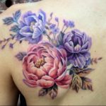 Фото тату с цветами на лопатке 09.03.2020 №018 -tattoo on the shoulder- tattoo-photo.ru