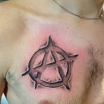 Фото знак анархии тату 24.03.2020 №018 -tattoo anarchy- tattoo-photo.ru
