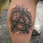 Фото знак анархии тату 24.03.2020 №021 -tattoo anarchy- tattoo-photo.ru