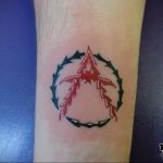 Фото знак анархии тату 24.03.2020 №022 -tattoo anarchy- tattoo-photo.ru