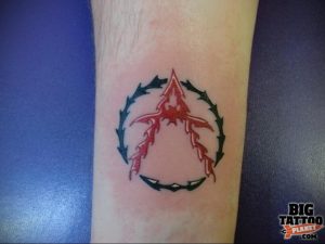 Фото знак анархии тату 24.03.2020 №022 -tattoo anarchy- tattoo-photo.ru