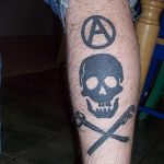 Фото знак анархии тату 24.03.2020 №031 -tattoo anarchy- tattoo-photo.ru