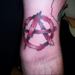 Фото знак анархии тату 24.03.2020 №040 -tattoo anarchy- tattoo-photo.ru