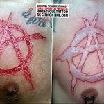 Фото тату анархия на груди 24.03.2020 №002 -tattoo anarchy- tattoo-photo.ru