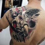 Фото тату ангел на лопатке 09.03.2020 №001 -tattoo on the shoulder- tattoo-photo.ru