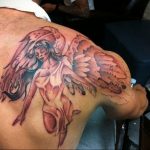 Фото тату ангел на лопатке 09.03.2020 №013 -tattoo on the shoulder- tattoo-photo.ru