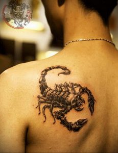 Фото тату на лопатке Скорпион 09.03.2020 №016 -tattoo on the shoulder- tattoo-photo.ru