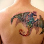 Фото тату на лопатке дракон 09.03.2020 №016 -tattoo on the shoulder- tattoo-photo.ru