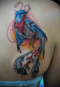 Фото тату с птицей на лопатке 09.03.2020 №033 -tattoo on the shoulder- tattoo-photo.ru