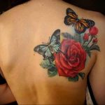 Фото тату с цветами на лопатке 09.03.2020 №009 -tattoo on the shoulder- tattoo-photo.ru