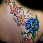 Фото тату с цветами на лопатке 09.03.2020 №045 -tattoo on the shoulder- tattoo-photo.ru
