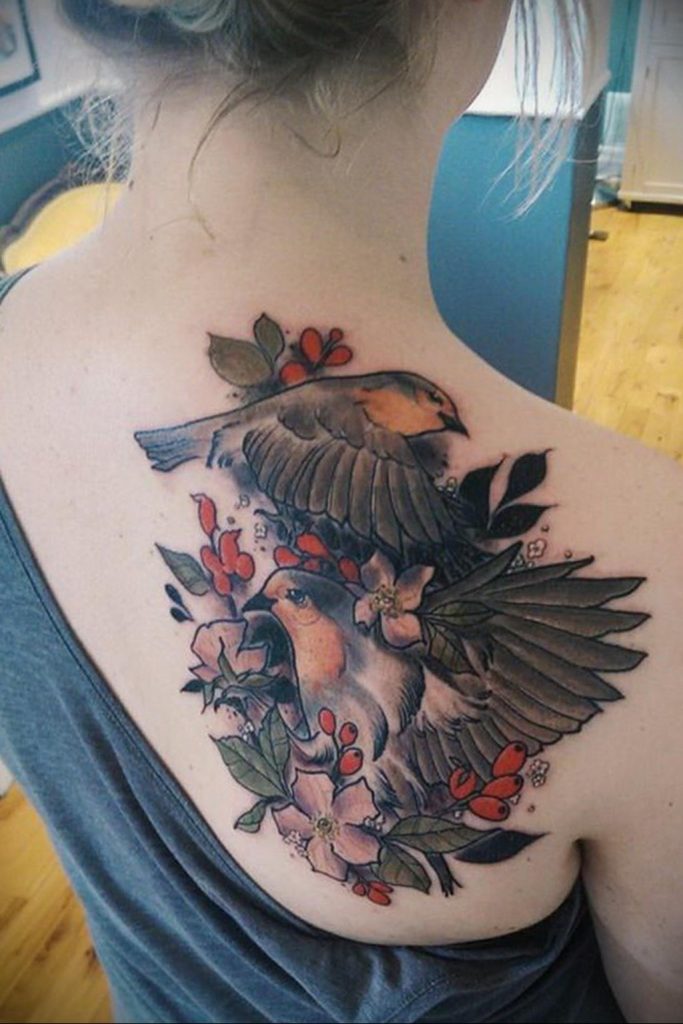 Фото татуировки на лопатке 09.03.2020 №009 -tattoo on the shoulder- tattoo-photo.ru