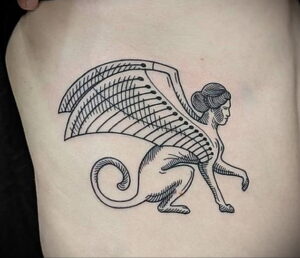 Пример рисунка татуировки Сфинкс 14.12.2020 №083 -sphinx tattoo-tattoo-photo.ru