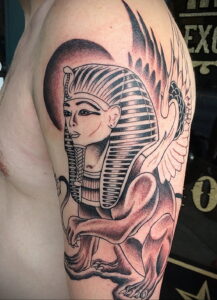 Пример рисунка татуировки Сфинкс 14.12.2020 №002 -sphinx tattoo-tattoo-photo.ru