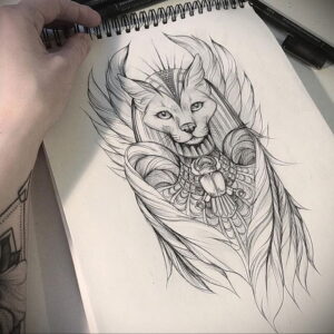 Пример рисунка татуировки Сфинкс 14.12.2020 №026 -sphinx tattoo-tattoo-photo.ru
