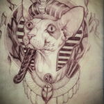 Пример рисунка татуировки Сфинкс 14.12.2020 №066 -sphinx tattoo-tattoo-photo.ru