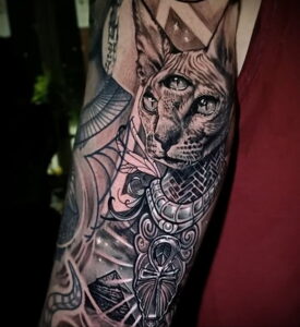 Пример рисунка татуировки Сфинкс 14.12.2020 №073 -sphinx tattoo-tattoo-photo.ru