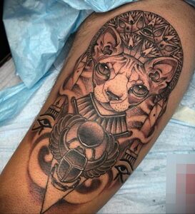 Пример рисунка татуировки Сфинкс 14.12.2020 №077 -sphinx tattoo-tattoo-photo.ru