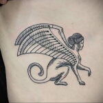 Пример рисунка татуировки Сфинкс 14.12.2020 №083 -sphinx tattoo-tattoo-photo.ru