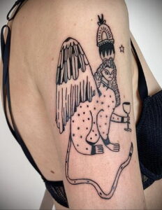 Пример рисунка татуировки Сфинкс 14.12.2020 №088 -sphinx tattoo-tattoo-photo.ru