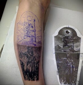 Пример рисунка татуировки Сфинкс 14.12.2020 №099 -sphinx tattoo-tattoo-photo.ru