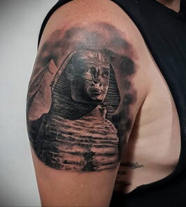 Пример рисунка татуировки Сфинкс 14.12.2020 №163 -sphinx tattoo-tattoo-photo.ru