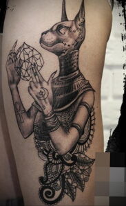 Пример рисунка татуировки Сфинкс 14.12.2020 №218 -sphinx tattoo-tattoo-photo.ru