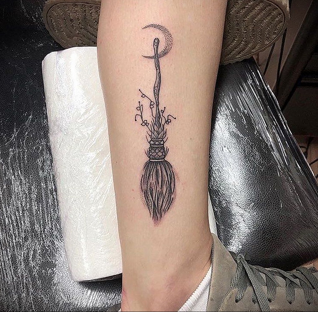 Witch Broom Temporary Tattoo Sticker  OhMyTat