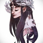 Фото эскиза для тату ведьма 28.01.2021 №0005 - witch tattoo sketch - tattoo-photo.ru