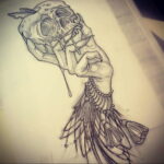 Фото эскиза для тату ведьма 28.01.2021 №0038 - witch tattoo sketch - tattoo-photo.ru