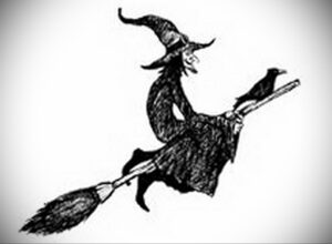 Фото эскиза для тату ведьма 28.01.2021 №0058 - witch tattoo sketch - tattoo-photo.ru