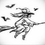 Фото эскиза для тату ведьма 28.01.2021 №0061 - witch tattoo sketch - tattoo-photo.ru