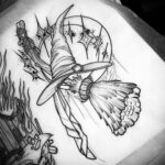 Фото эскиза для тату ведьма 28.01.2021 №0013 - witch tattoo sketch - tattoo-photo.ru