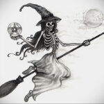 Фото эскиза для тату ведьма 28.01.2021 №0030 - witch tattoo sketch - tattoo-photo.ru
