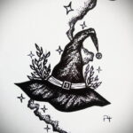 Фото эскиза для тату ведьма 28.01.2021 №0049 - witch tattoo sketch - tattoo-photo.ru