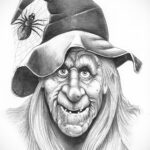 Фото эскиза для тату ведьма 28.01.2021 №0055 - witch tattoo sketch - tattoo-photo.ru