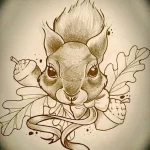 Фото пример рисунка тату белка 18,10,2021 - №0008 - squirrel tattoo - tattoo-photo.ru