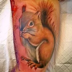Фото пример рисунка тату белка 18,10,2021 - №0017 - squirrel tattoo - tattoo-photo.ru