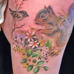 Фото пример рисунка тату белка 18,10,2021 - №0019 - squirrel tattoo - tattoo-photo.ru