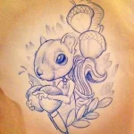 Фото пример рисунка тату белка 18,10,2021 - №0033 - squirrel tattoo - tattoo-photo.ru