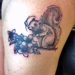 Фото пример рисунка тату белка 18,10,2021 - №0050 - squirrel tattoo - tattoo-photo.ru