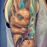 Фото пример рисунка тату белка 18,10,2021 - №0051 - squirrel tattoo - tattoo-photo.ru
