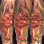 Фото пример рисунка тату белка 18,10,2021 - №0082 - squirrel tattoo - tattoo-photo.ru